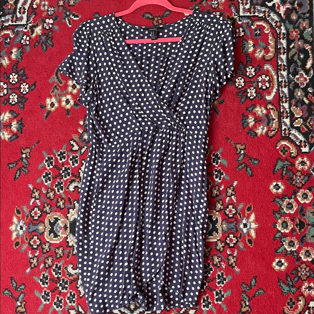 Forever 21 Navy Polka Dot Mini Dress